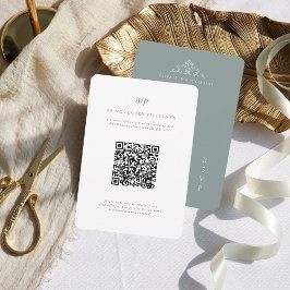 Vintage Monogramm | QR Code Wedding RSVP