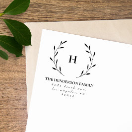 Vintage Monogramm-Rücksendeadresse Gummistempel