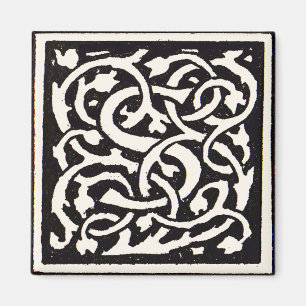 Vintage Monogramm S Art Nouveau Buchstabe Magnet