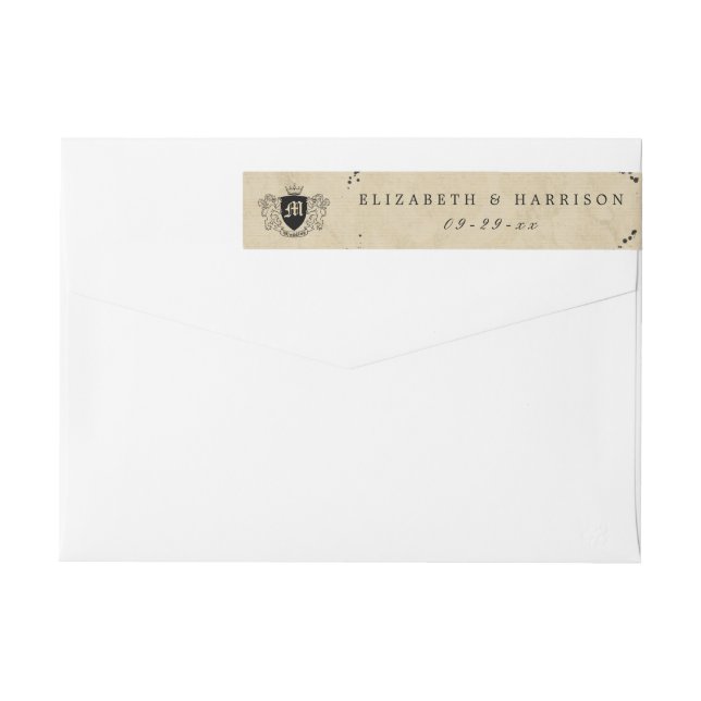 Vintage Monogramm- und Tintenfesthülle (Rückseite)