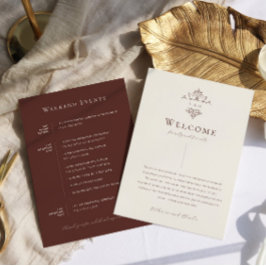 Vintage Monogramm | Verziert Boho Wedding Welcome Programm