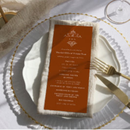 Vintage Monogramm | Verziertes Boho-Hochzeitsprogr Programm