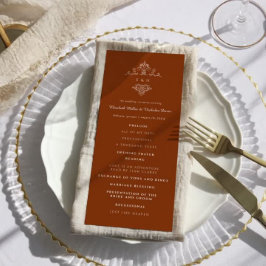 Vintage Monogramm | Verziertes Boho-Hochzeitsprogr Programm