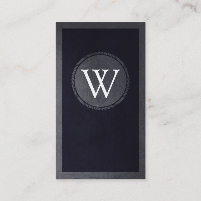 Vintage Monogramm Visitenkarte (Vorderseite)