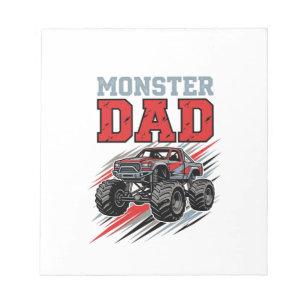Vintage-Monster-Truck-Shirt-Design für Monster-Dad Notizblock