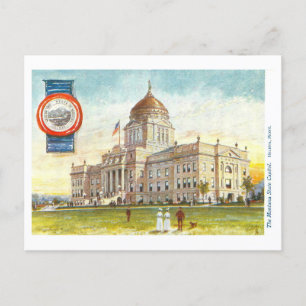 Vintage Montana Hauptstadt mit Siegel Postkarte