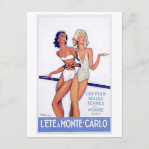 Vintage Monte Carlo, Monaco - Postkarte