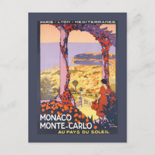 Vintage-Montecarlo (Monaco) Poster Postkarte