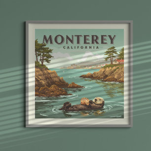 Vintage Monterey Kalifornien Poster