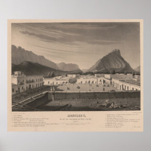 Vintage Monterrey Mexico Bildzeichen Poster