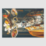 Vintage Moo-gnificent Marigold Cow Decoupage Seidenpapier<br><div class="desc">"Moo-gnificent Marigold" Siehe "Moo-gnificent Marigold", eine skurrile Kuh, die von der Pracht des Sommers geschmückt ist. Ihre goldene Brille spiegelt die Freude an sonnigen Tagen wider, während die Krone der weißen Lilien und der lebhaften Orangenblüten die Schönheit der Naturpalette feiert. Das Schmucksortiment, darunter ein grüner Edelsteinanhänger, fügt eine Touch böhmischer...</div>