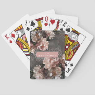 Vintage Moody Floral Elegante Wirbel Family Custom Spielkarten