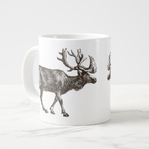 Vintage Moose-Illustration Jumbo-Tasse