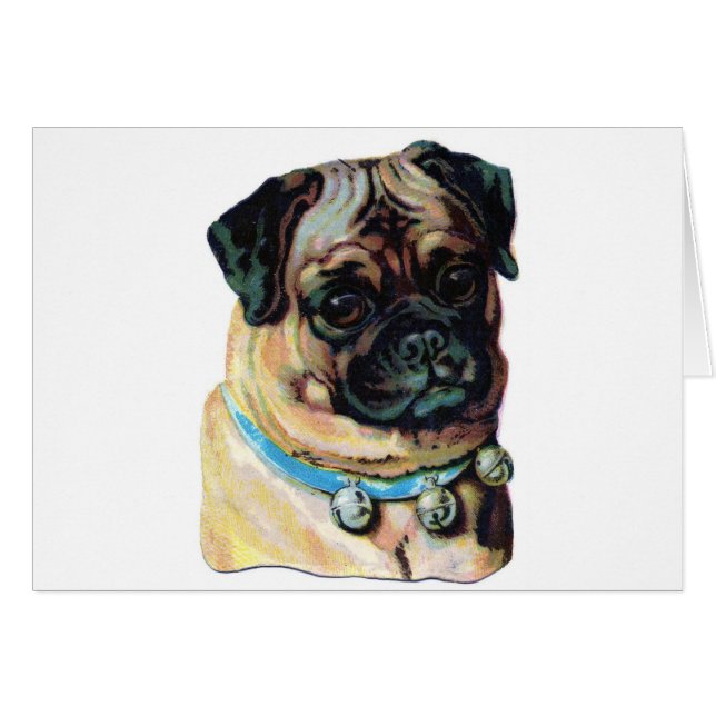 Vintage Mops-Hund (Vorderseite (Horizontal))
