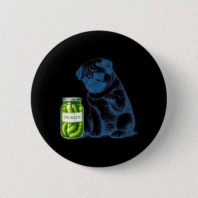 Vintage-Mops-Hund-Ckle-Glas Button (Vorderseite)