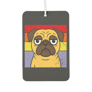 Vintage-Mops sarkastischer alberner Welpenliebhabe Autolufterfrischer