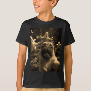 Vintage-Mops-Selfie mit Geistern im verlassenen Wa T-Shirt