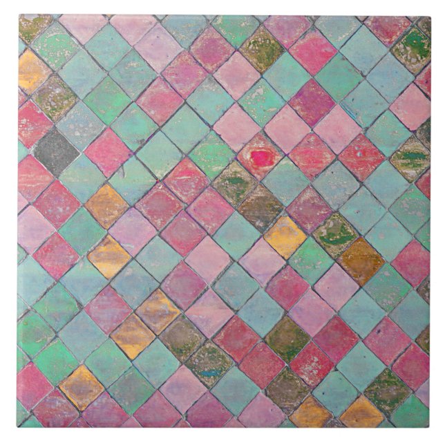 Vintage Mosaike-Keramiken Fliese (Vorderseite)