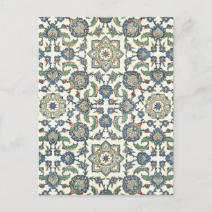 Vintage-Mosaikfliesen-Design Postkarte