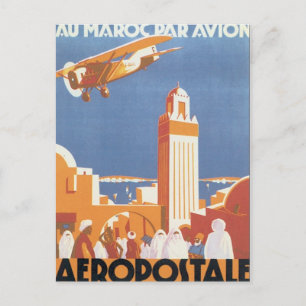 Vintage Moschee Marokkos Aeropostale Postkarte