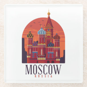 Vintage Moskau Russland Kreml-Architektur Glasuntersetzer