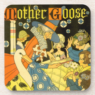 Vintage Mother Goose liest Kindern vor Untersetzer