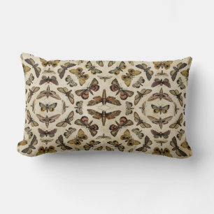 Vintage Moths Throw Kissen