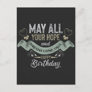 Vintage Motivational Happy birthday wishes Postkarte