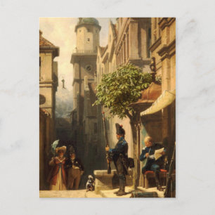 Vintage Motive - Er kommt - Spitzweg Postkarte