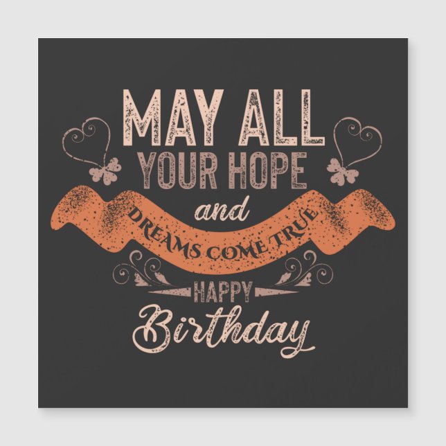 Vintage Motivierend Glückwünsche zum Geburtstag Magnetkarte (Vorderseite)