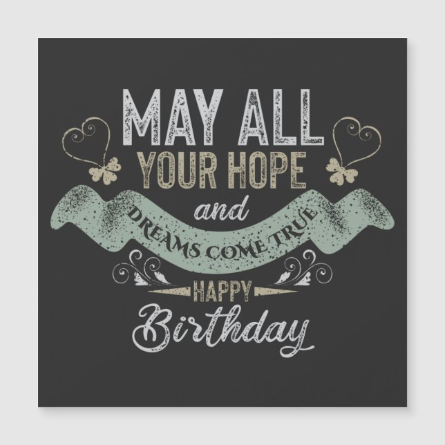 Vintage Motivierend Glückwünsche zum Geburtstag Magnetkarte (Vorderseite)