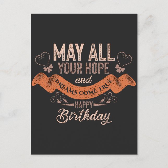 Vintage Motivierend Glückwünsche zum Geburtstag Postkarte (Vorderseite)