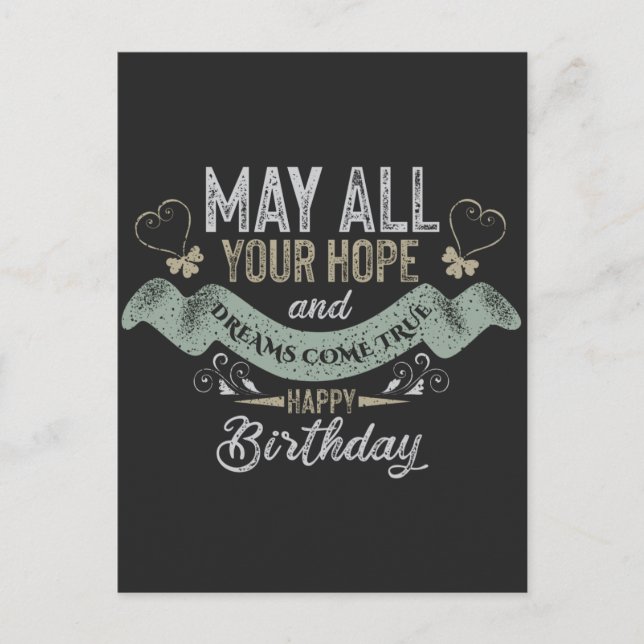 Vintage Motivierend Glückwünsche zum Geburtstag Postkarte (Vorderseite)