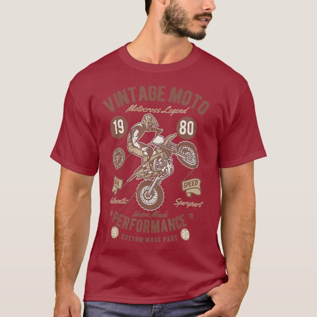 Vintage Motocross-Legende T-Shirt (Vorderseite)
