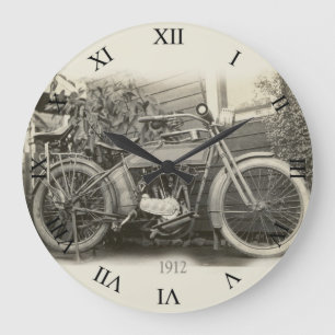 Vintage Motorcycle Clock Große Wanduhr