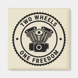 Vintage Motorcycle Engine Freedom Emblem Magnet
