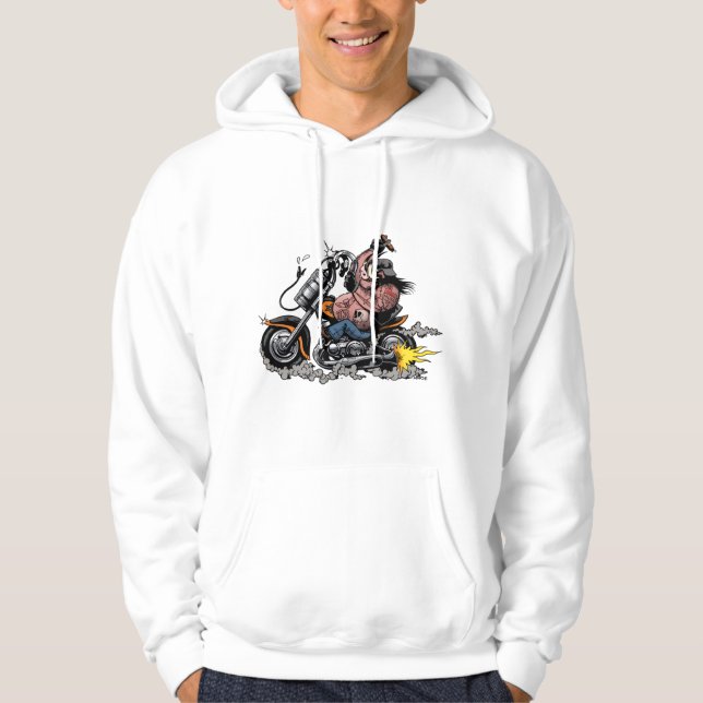 Vintage Motorcycle Graphic Illustration - Retro Bi Hoodie (Vorderseite)