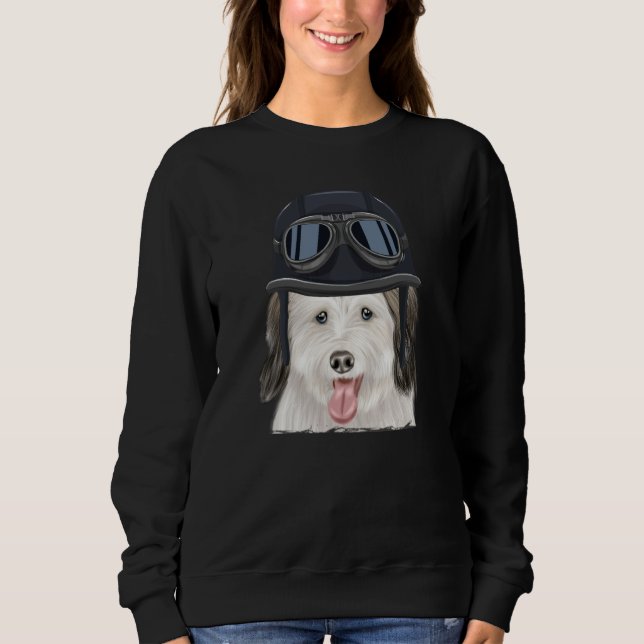 Vintage Motorcycle Helmet Coton de Tulear Sweatshirt (Vorderseite)