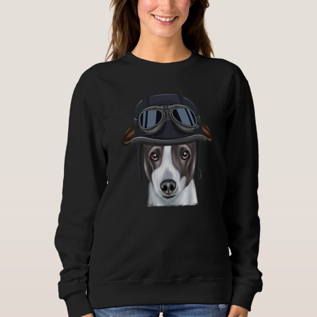Vintage Motorcycle Helmet Italian Greyhound Sweatshirt (Vorderseite)