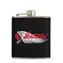 Vintage Motorcycle Logo Black Flachmann