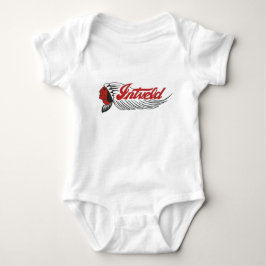 Vintage Motorcycle Logo White  Baby Strampler