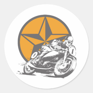 Vintage Motorcycle Racing Circle Star Runder Aufkleber