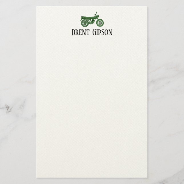 Vintage Motorcycle Sketch  Stationary  Briefpapier (Vorderseite)