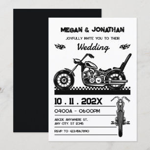Vintage-Motorrad-Biker-Hochzeit Einladung
