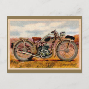 Vintage-Motorrad-Druck Postkarte
