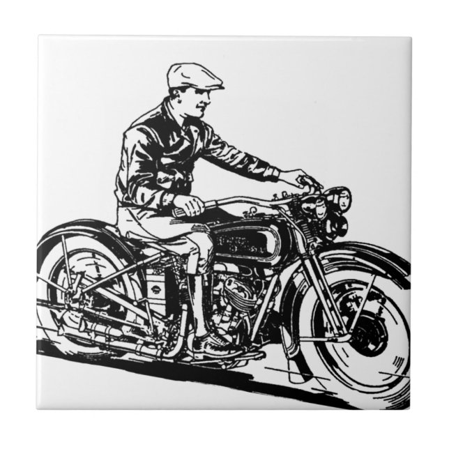 Vintage-Motorrad Fliese (Vorderseite)