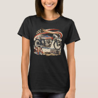 Vintage-Motorrad-Garagen-Café-Racer-T-Shirt