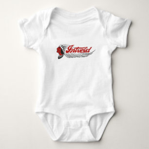 Vintage-Motorrad-Logo Weiß Baby Strampler