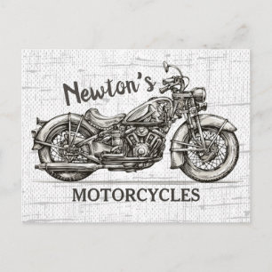 Vintage-Motorrad personalisierter NAME Biker-Garag Postkarte