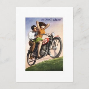 Vintage-Motorrad Postkarte